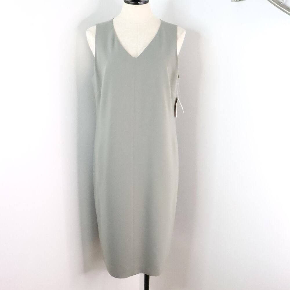 Harve Benard Sport Women’s 12 Sage Green Sleeveless Lined Sheath Midi Dress New